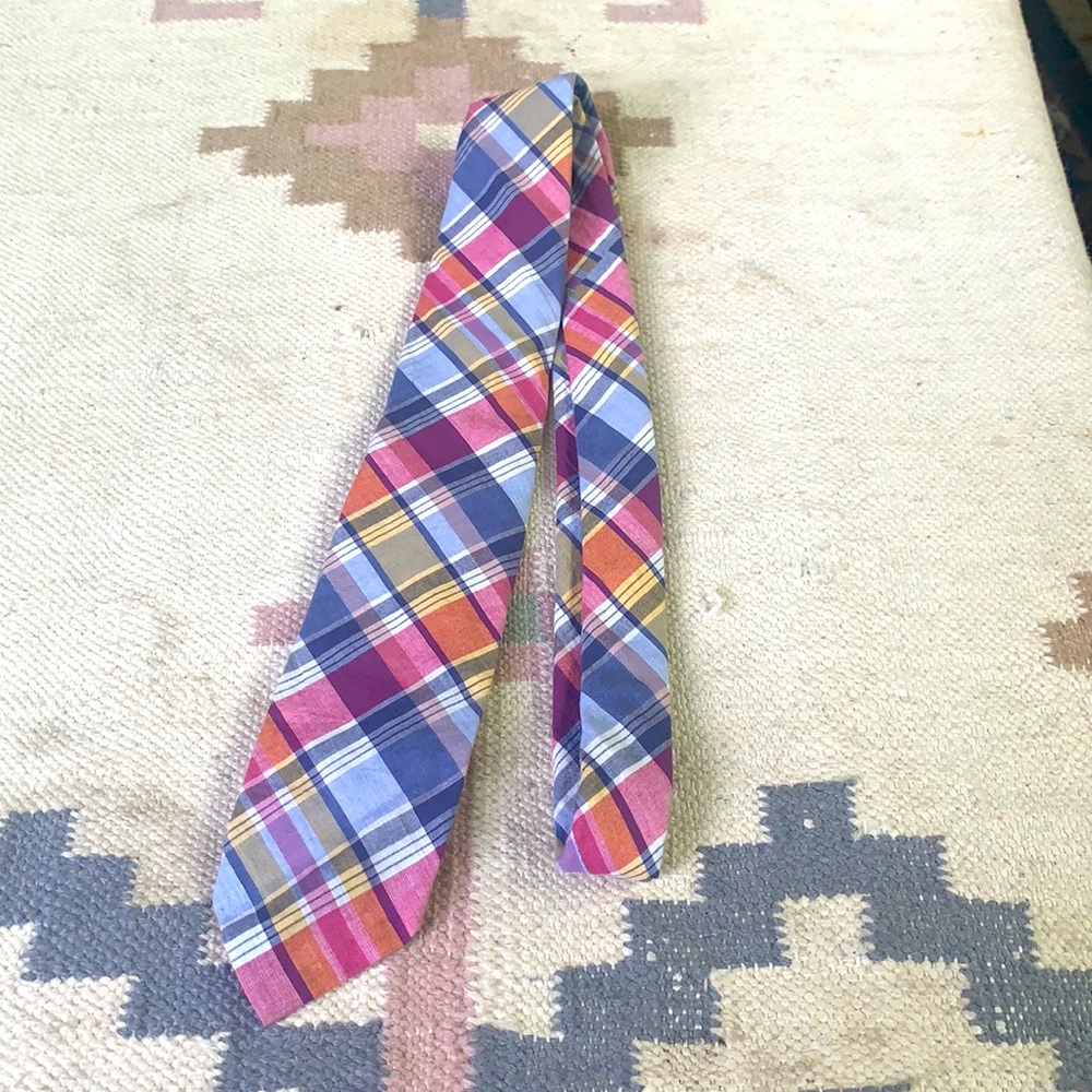 J.Crew Madras Plaid Slim Tie